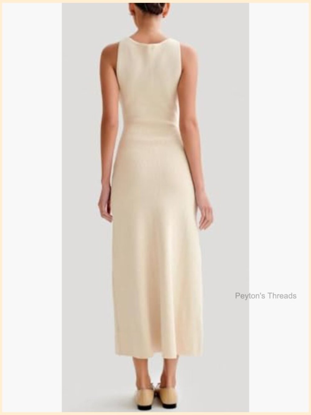 Sleeveless Knit Maxi Dress Crew Neck Bodycon Slit - Picture 6 of 7